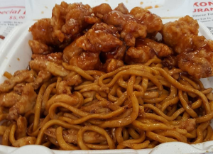 general Tso's chicken and lo mein from Hong Kong