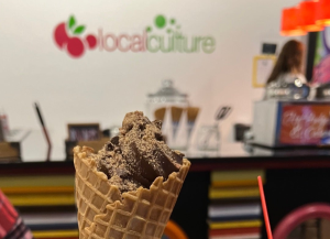 frozen yogurt in a waffle cone from Local Culture