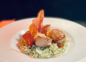 scallops and risotto from Omars