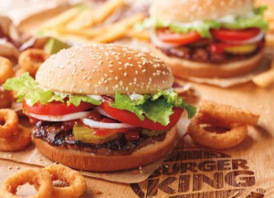 burger and onion rings from Burger King